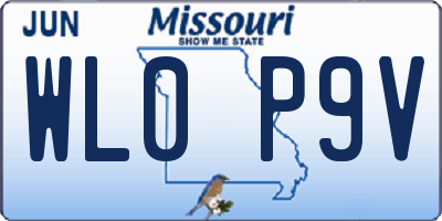 MO license plate WL0P9V