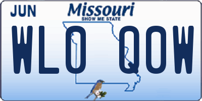 MO license plate WL0Q0W