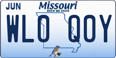 MO license plate WL0Q0Y