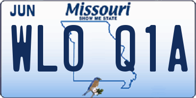 MO license plate WL0Q1A