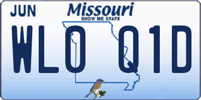 MO license plate WL0Q1D
