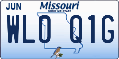 MO license plate WL0Q1G