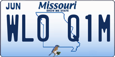 MO license plate WL0Q1M