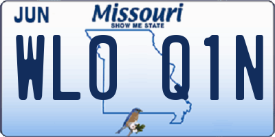 MO license plate WL0Q1N