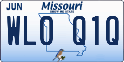 MO license plate WL0Q1Q