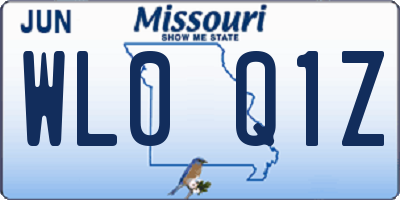 MO license plate WL0Q1Z