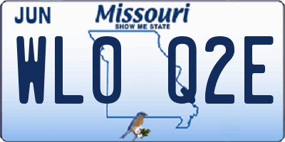 MO license plate WL0Q2E