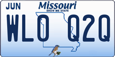 MO license plate WL0Q2Q