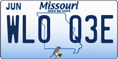 MO license plate WL0Q3E