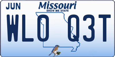 MO license plate WL0Q3T