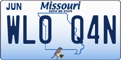 MO license plate WL0Q4N