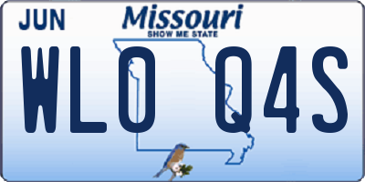 MO license plate WL0Q4S