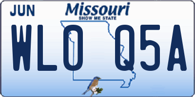 MO license plate WL0Q5A