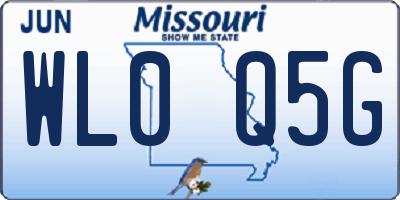 MO license plate WL0Q5G