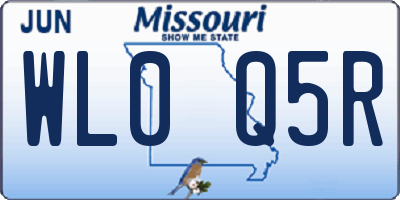 MO license plate WL0Q5R