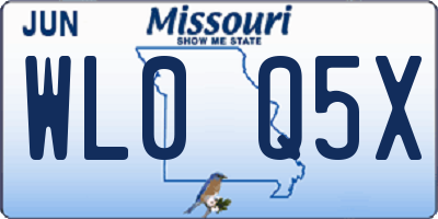 MO license plate WL0Q5X