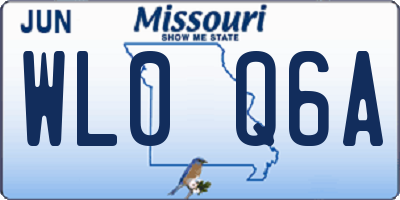 MO license plate WL0Q6A
