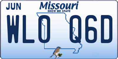 MO license plate WL0Q6D