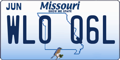 MO license plate WL0Q6L