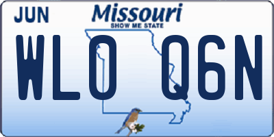 MO license plate WL0Q6N