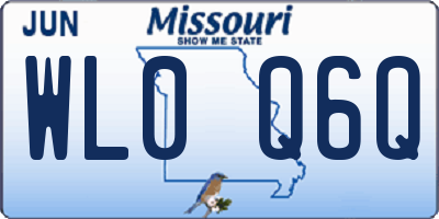 MO license plate WL0Q6Q