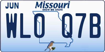 MO license plate WL0Q7B