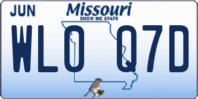 MO license plate WL0Q7D
