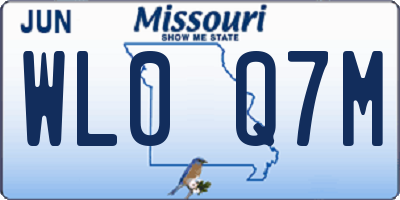 MO license plate WL0Q7M