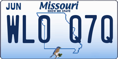 MO license plate WL0Q7Q