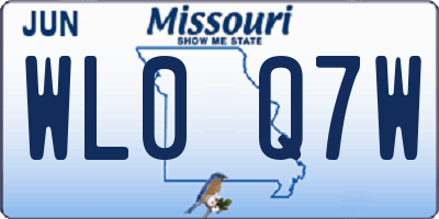 MO license plate WL0Q7W