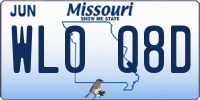 MO license plate WL0Q8D