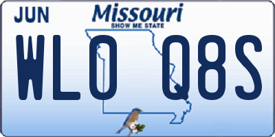 MO license plate WL0Q8S