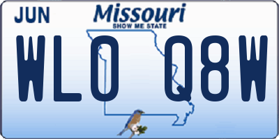 MO license plate WL0Q8W