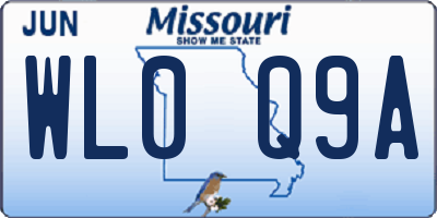 MO license plate WL0Q9A