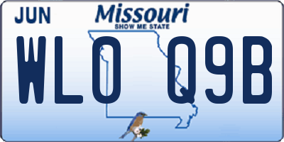 MO license plate WL0Q9B