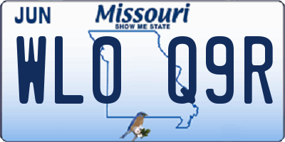 MO license plate WL0Q9R