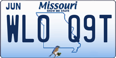 MO license plate WL0Q9T