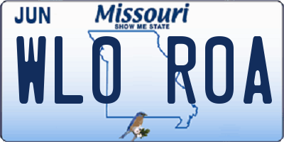 MO license plate WL0R0A