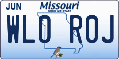 MO license plate WL0R0J