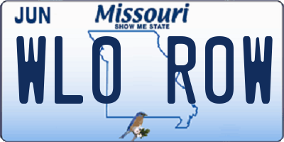 MO license plate WL0R0W