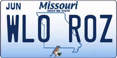 MO license plate WL0R0Z