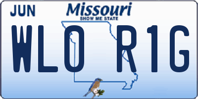 MO license plate WL0R1G