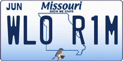 MO license plate WL0R1M