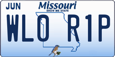 MO license plate WL0R1P