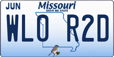 MO license plate WL0R2D