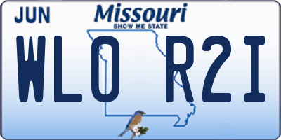 MO license plate WL0R2I