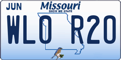 MO license plate WL0R2O