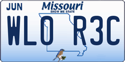 MO license plate WL0R3C