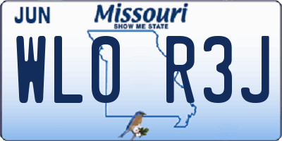 MO license plate WL0R3J