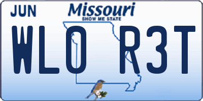 MO license plate WL0R3T